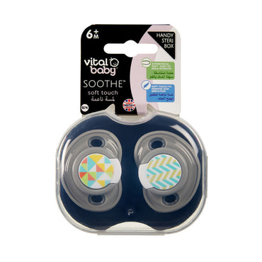 Vital Baby Soothe Soft Touch Handy Steri Box for 6M+ Boys, 2-Piece, Multicolour, 6 Months+